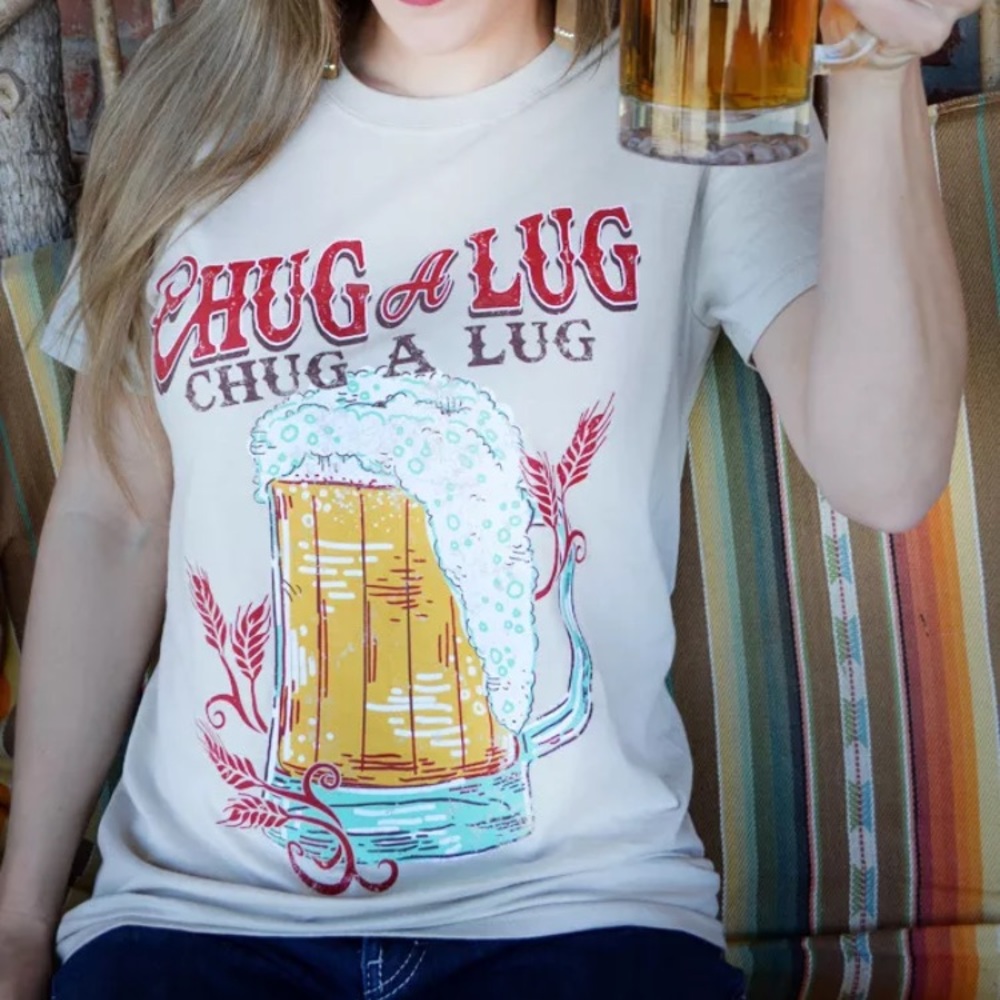 Chug-a-Lug Beer Drinking Large Party Tee Shirt